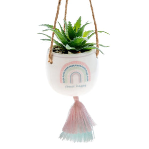 Hanging Faux Succulent Planter,  6 Asst