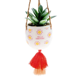 Hanging Faux Succulent Planter,  6 Asst