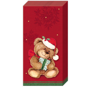 Facial Tissuer,Red/Brown Christmas Teddy Bear