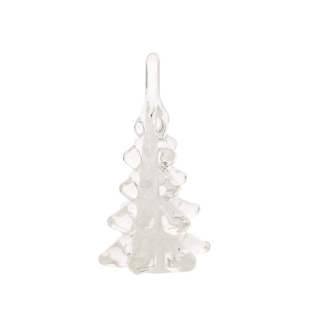 Decor, Small Glass Tree; White