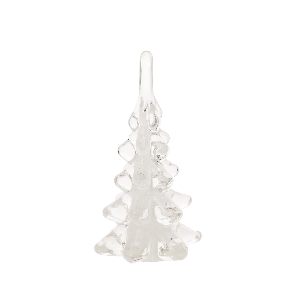 Decor, Small Glass Tree; White