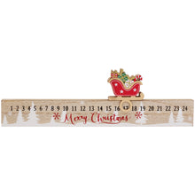 Load image into Gallery viewer, Wood Advent Calendar with Moveable Sleigh
