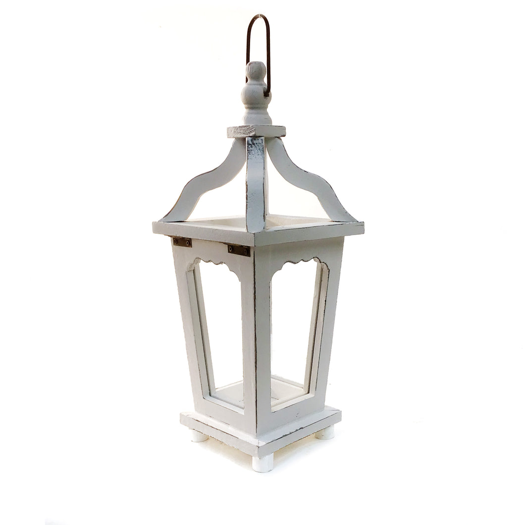 Small Lantern; Distresssed White