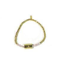 Load image into Gallery viewer, Bracelet, Stella; Love/Rose Quartz/Gold
