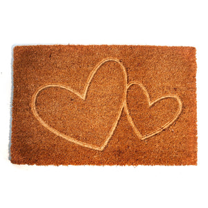 Coir Mat, Embossed Hearts
