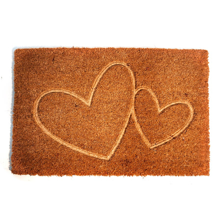 Coir Mat, Embossed Hearts