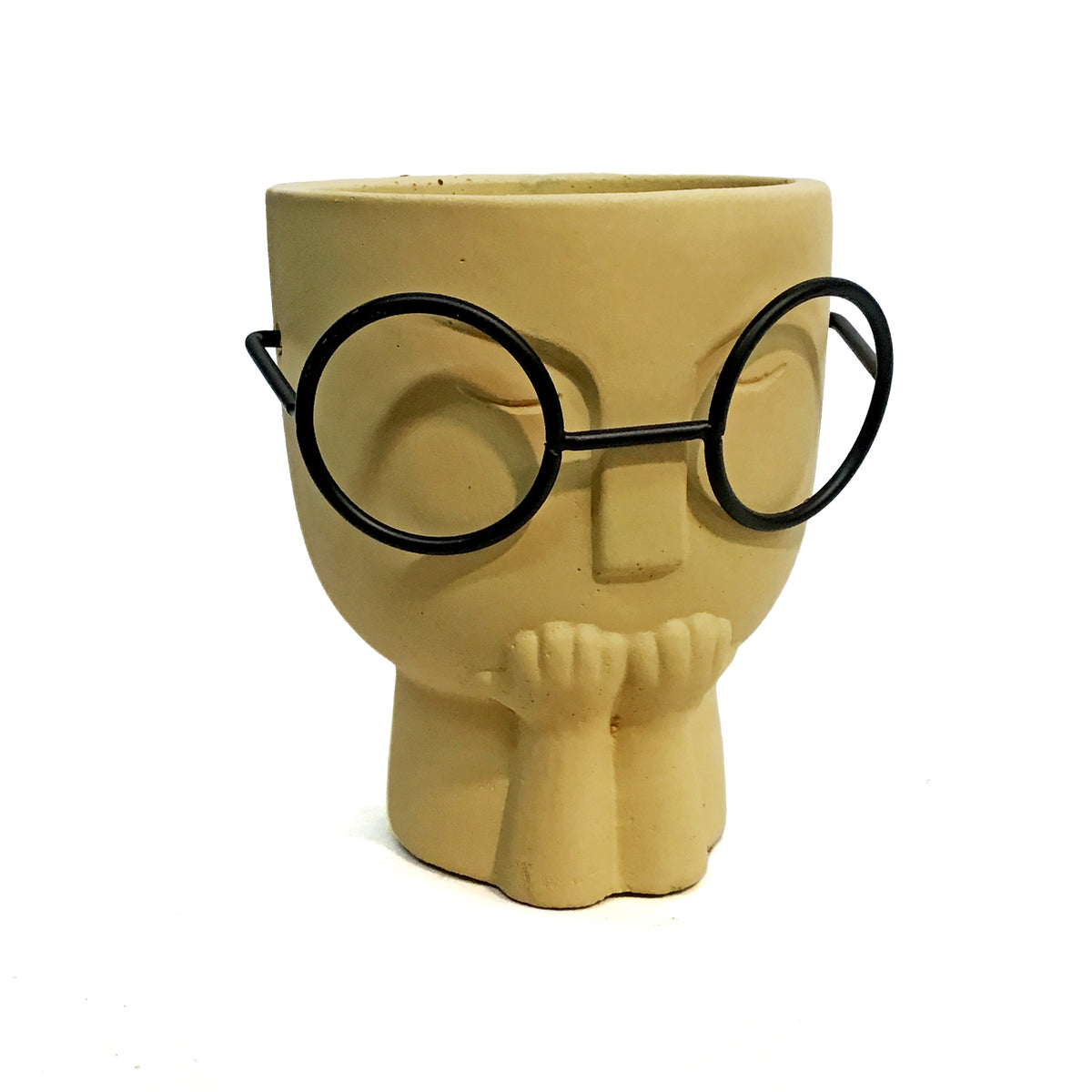 Pot Face Glasses Yellow 10.5x 10.5x 13cm