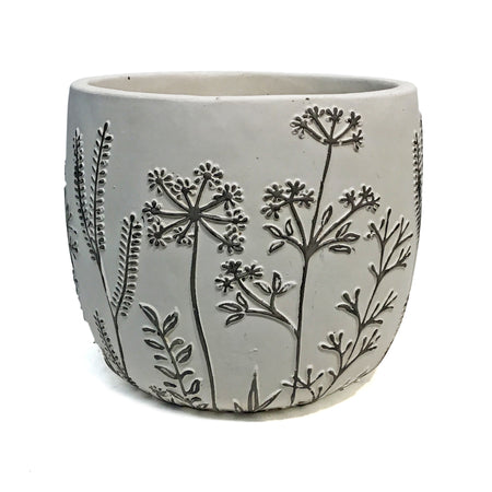 Pot Embossed Flowers 19x 19x 16cm