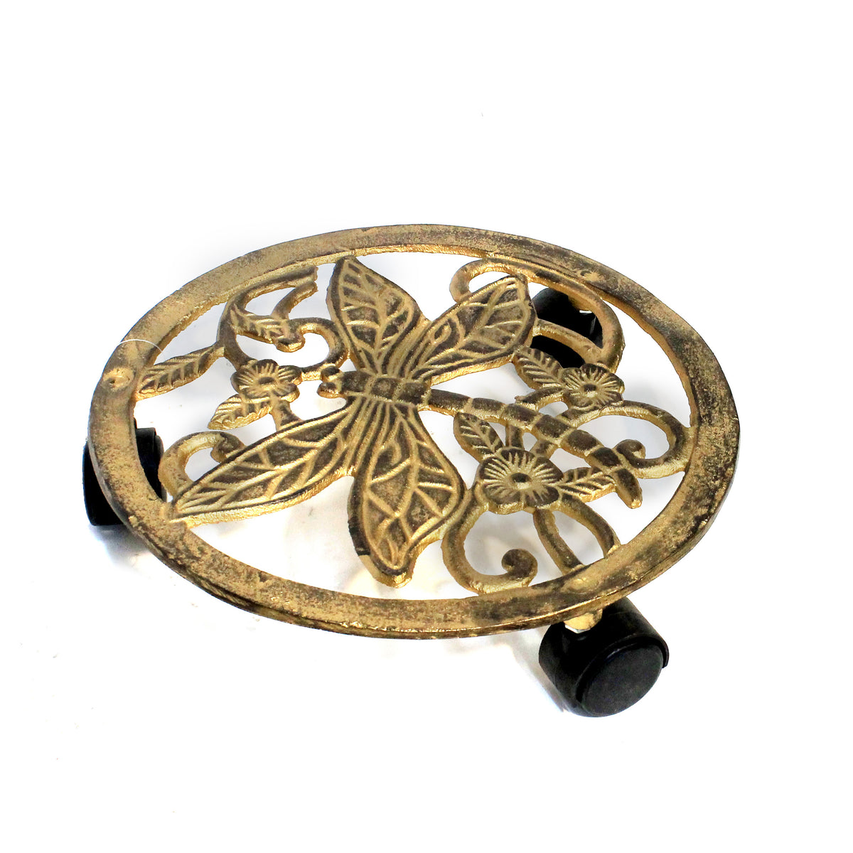 Metal Plant Caddy, 12in, Dragonfly