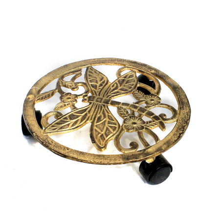 Metal Plant Caddy, 12in, Dragonfly