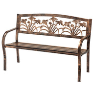 Metal Garden Bench, Coneflower