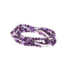 Load image into Gallery viewer, Stone Wrap Bracelet, Amethyst/Silver
