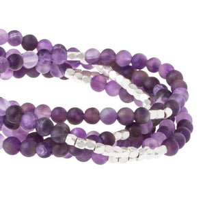 Stone Wrap Bracelet, Amethyst/Silver