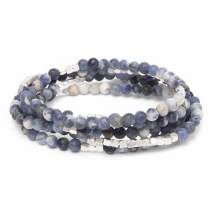 Stone Wrap Bracelet,Sodalite/Silver