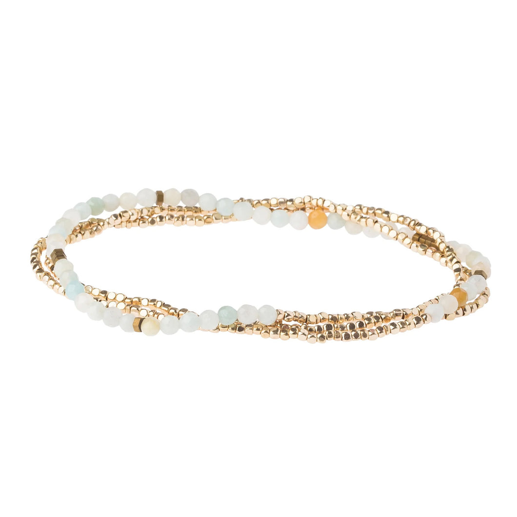 Delicate Stone Wrap Bracelet, Amazonite/Gold