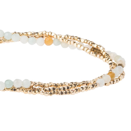 Delicate Stone Wrap Bracelet, Amazonite/Gold