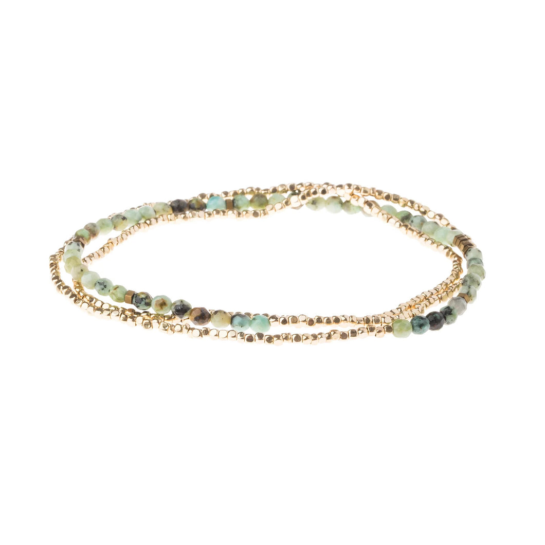 Delicate Stone Wrap Bracelet, African Turquoise