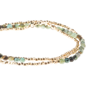 Delicate Stone Wrap Bracelet, African Turquoise