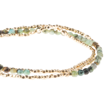 Delicate Stone Wrap Bracelet, African Turquoise