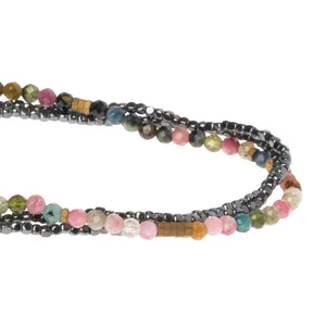 Delicate Stone Wrap Bracelet,Tourmaline