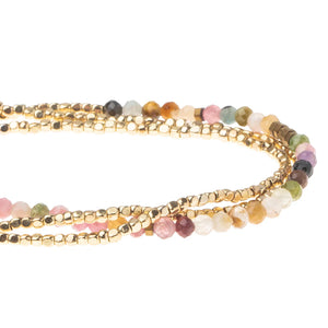 Delicate Stone Wrap Bracelet, Tourmaline