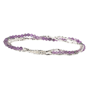 Delicate Stone Wrap Bracelet, Amethyst