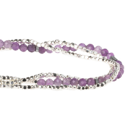 Delicate Stone Wrap Bracelet, Amethyst