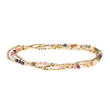 Load image into Gallery viewer, Delicate Stone Wrap Bracelet, Tourmaline
