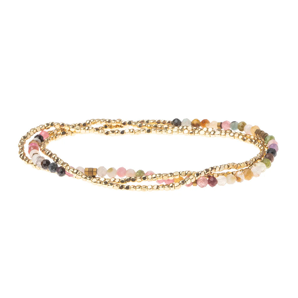 Delicate Stone Wrap Bracelet, Tourmaline