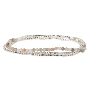 Delicate Stone Wrap Bracelet, Moon Stone