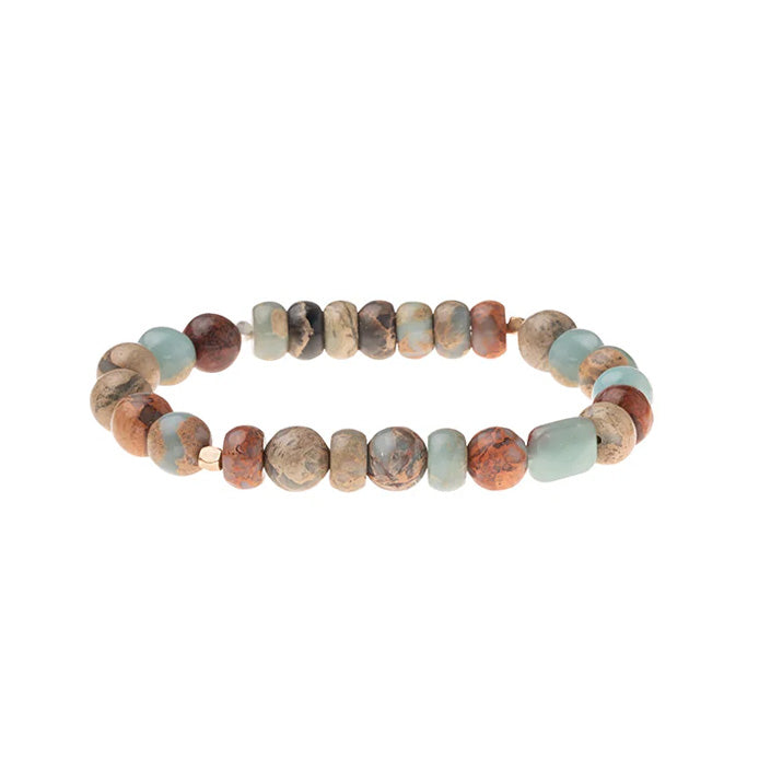 Stone Stacking Bracelet, Aqua Terra