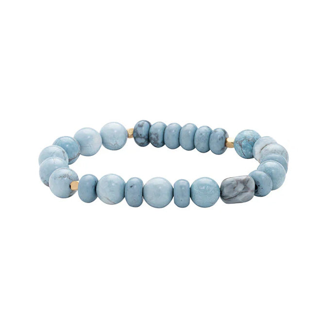 Stone Stacking Bracelet, Blue Howlite