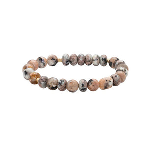 Stone Stacking Bracelet, Rhodonite