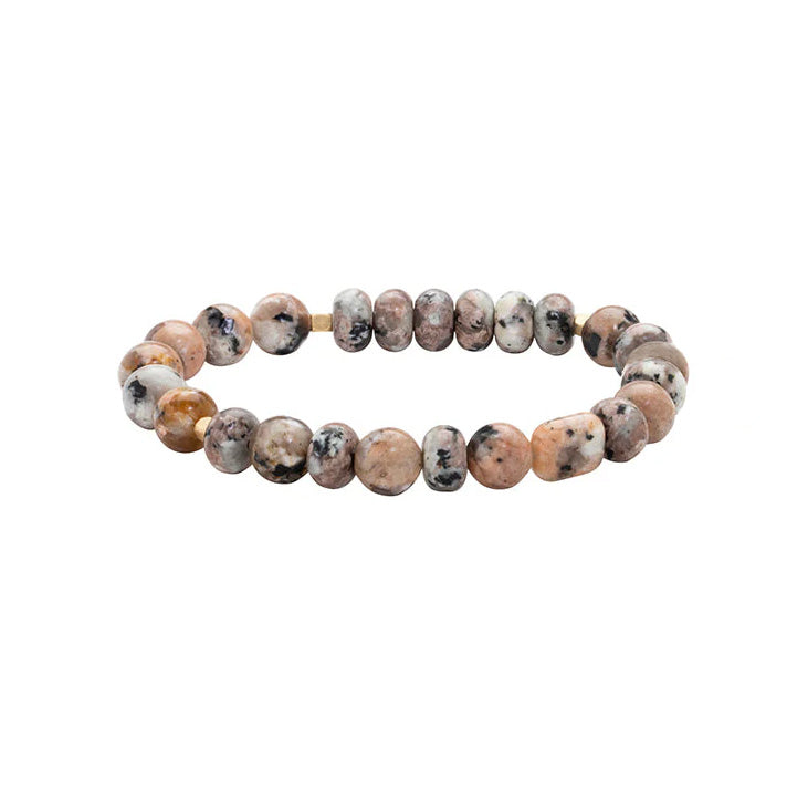 Stone Stacking Bracelet, Rhodonite