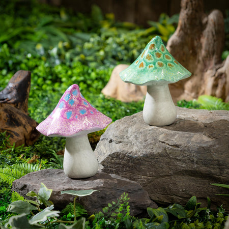 Ceramic Colorful Top Mushroom 7in