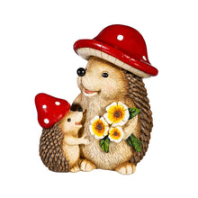 Load image into Gallery viewer, Resin Mushroom Hedgehog Family Statue 7"
