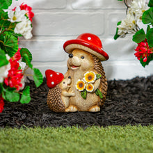 Load image into Gallery viewer, Resin Mushroom Hedgehog Family Statue 7"
