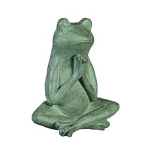 Load image into Gallery viewer, Praying Verdigris Frog Statue 11&quot;
