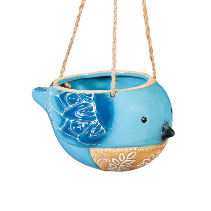 Planter, Ceramic, Hanging Chirpy Birds