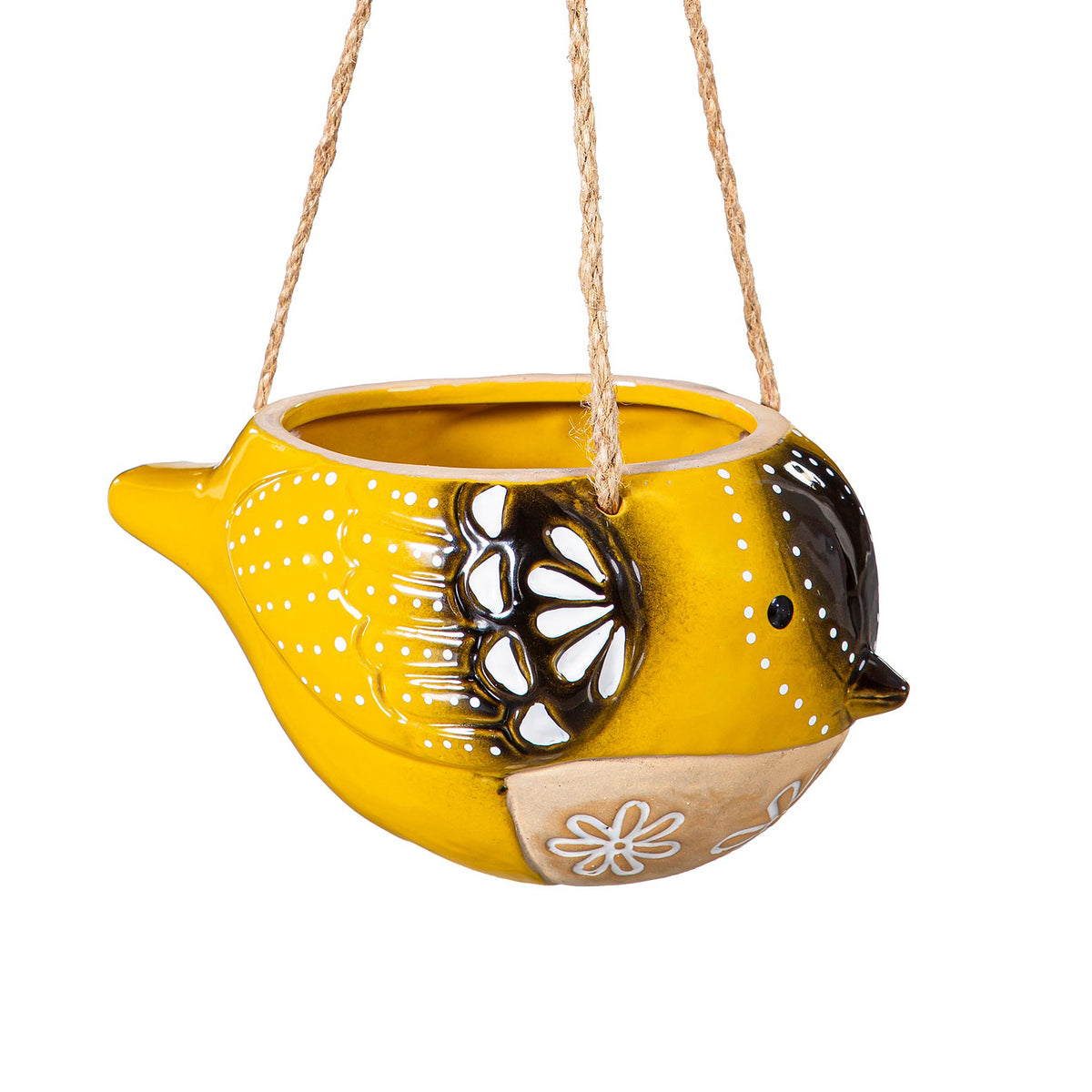 Planter, Ceramic, Hanging Chirpy Birds