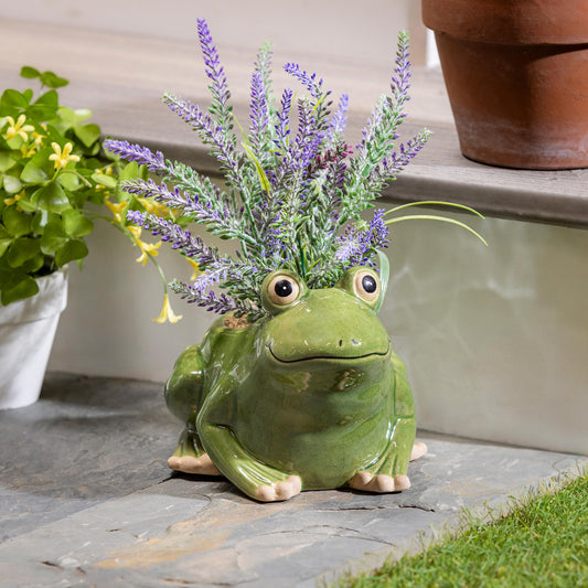 Ceramic Frog Planter 8.8"x 6.7"x 5.6"