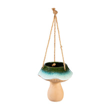 Load image into Gallery viewer, Planter, Ceramic, Hanging Blue Mushroom
