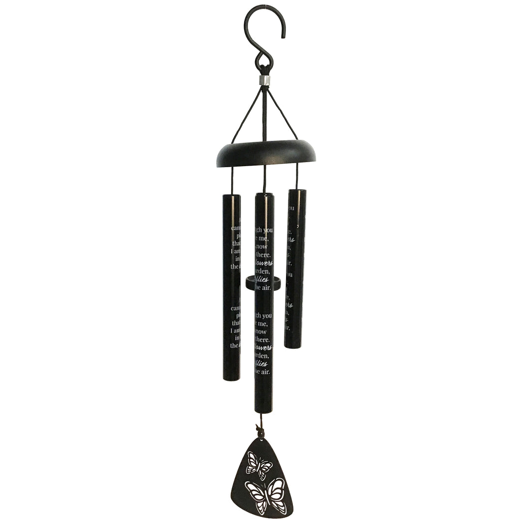 Black Sonnet Wind Chime, Flower Butterfly 21in