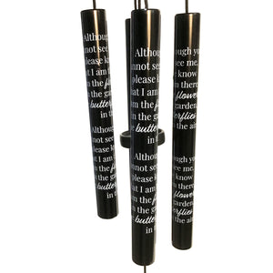 Black Sonnet Wind Chime, Flower Butterfly 21in