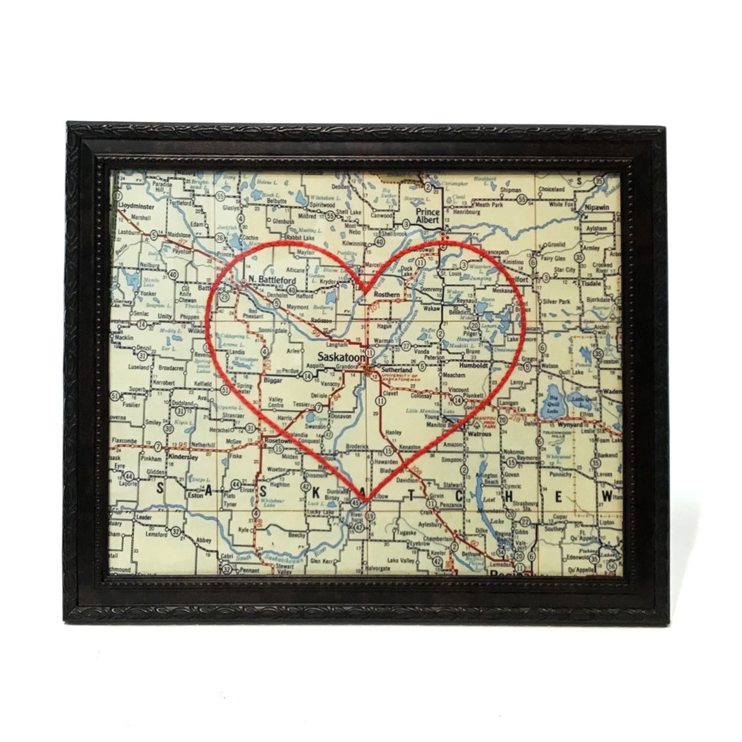 Heart Map, 8in x 10in, Saskatoon