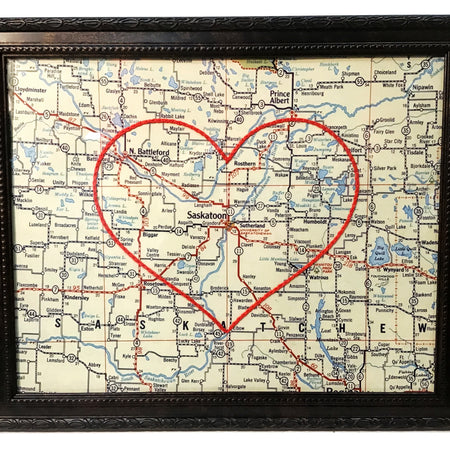 Heart Map, 8in x 10in, Saskatoon