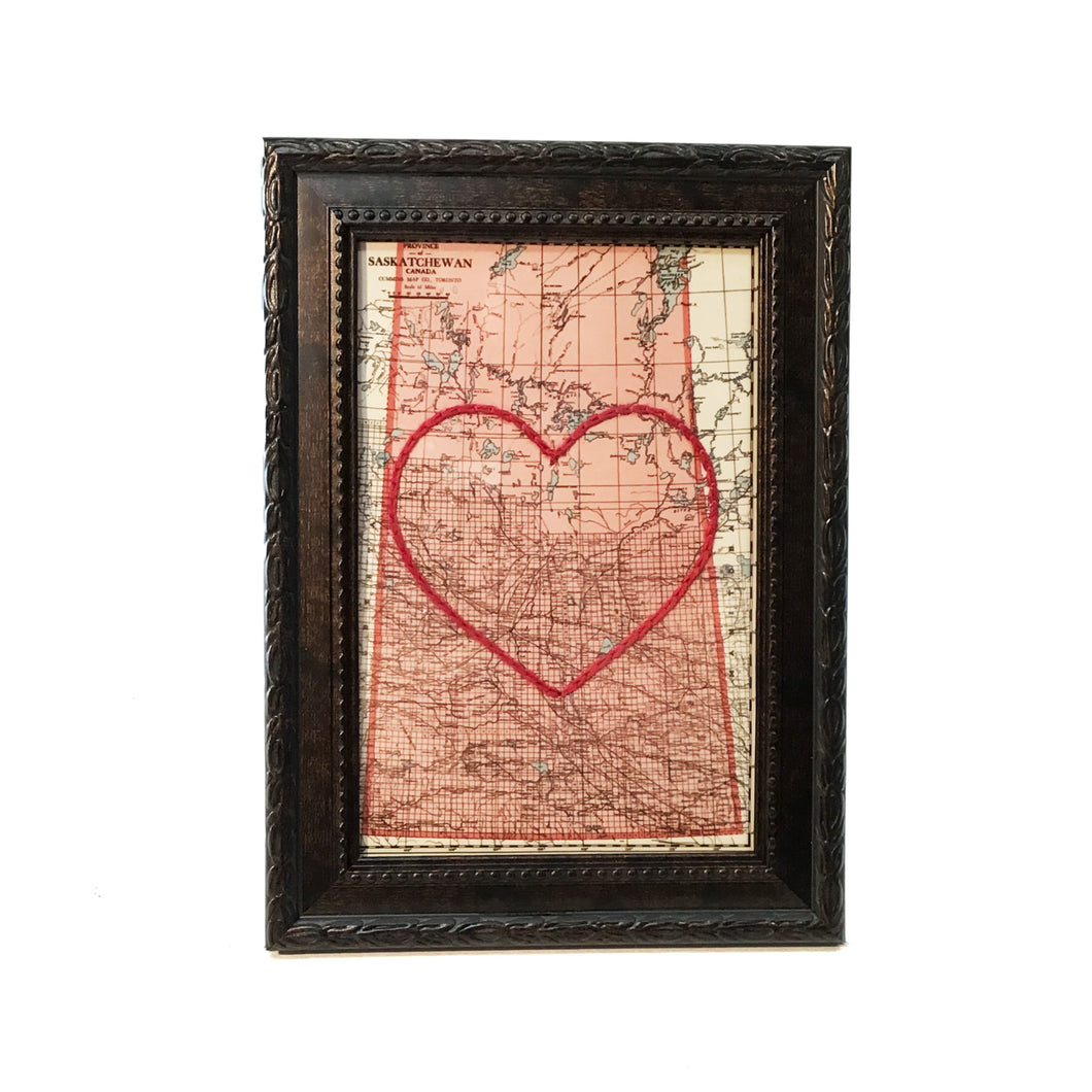 Heart Map, 4in x 6in, Saskatchewan