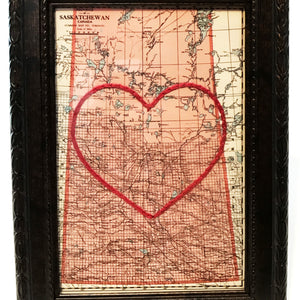 Heart Map, 4in x 6in, Saskatchewan