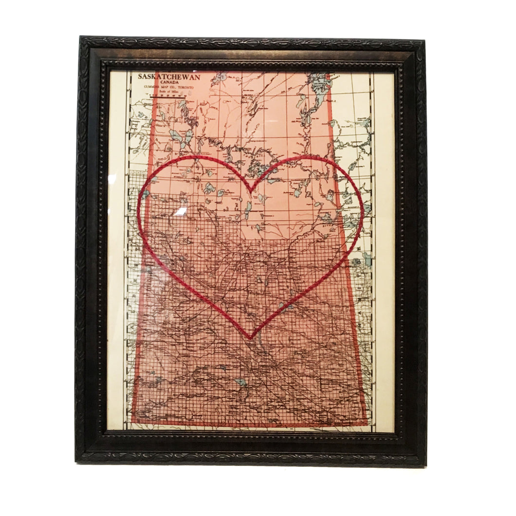 Heart Map, 8in x 10in, Saskatchewan