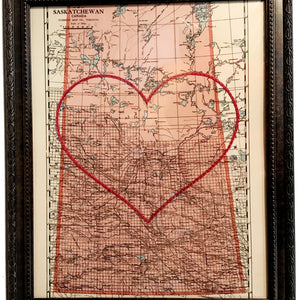 Heart Map, 8in x 10in, Saskatchewan